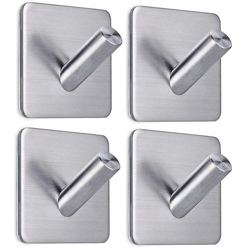 Hoopzi - Adhesive Hooks Wall Hooks Heavy Duty Wall Hangers Stick On Hooks for Hanging Bathroom Home Kitchen Office -4 Packs