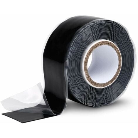 Adhesive insulating silicone tape 25 mm x 3 m - black silicone tape - waterproof adhesive tape, silicone tape, magic tape, anti-leak tape, plumbing leak repair