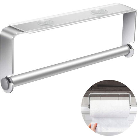 SMARTAKE Paper Towel Holder with Adhesive Under Cabinet, Wall Mounted & No  Drilling, Rustproof Removable Kitchen Towel Holder for Home, Easy Tear