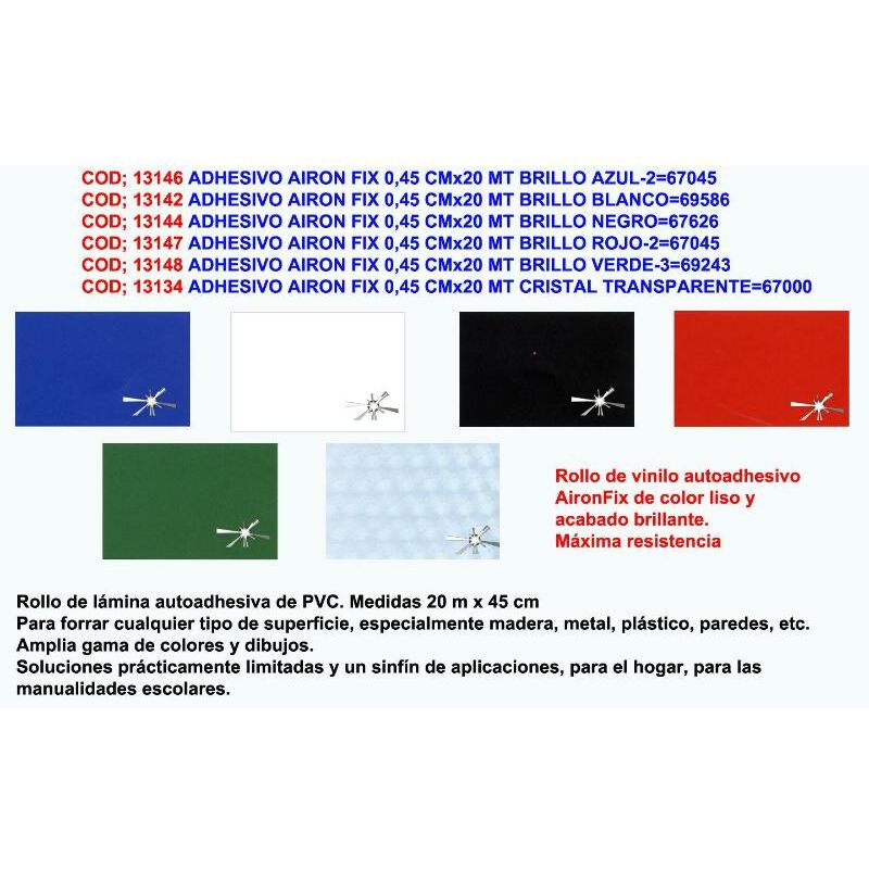 

adhesivo airon fix 0,45 cmx20 mt brillo negro 67626 - Mibricotienda
