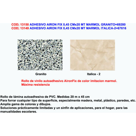 ADHESIVO AIRON FIX 0,45 CMx20 MT MARMOL GRANITO=69280