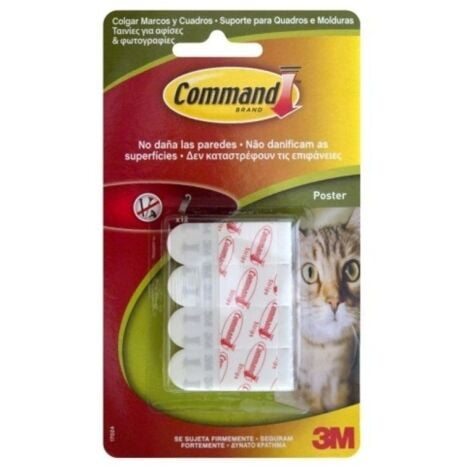 Adhesivo colgador poste tira bl command 12 pz