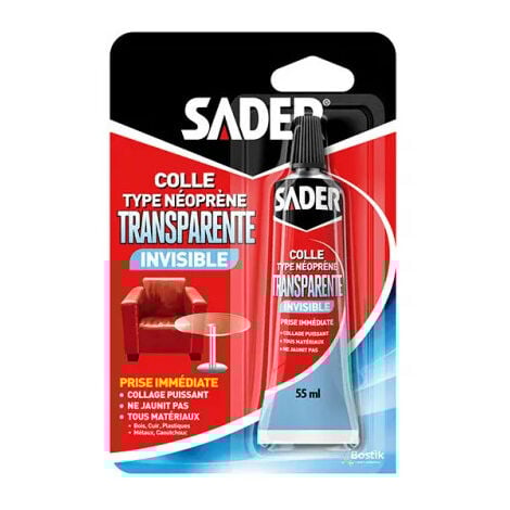 SADER Adhesivo de contacto transparente, tubo de 55 ml.