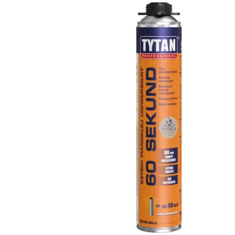 Adhesivo de espuma universal Tytan Professional de 750 ml, secado rápido en 60 segundos, versión pistola