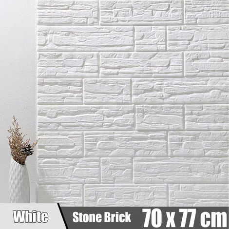 Adhesivo de pared 3D adhesivo de ladrillo decoración de pared musgo 70 x 77 cm - 1 PC