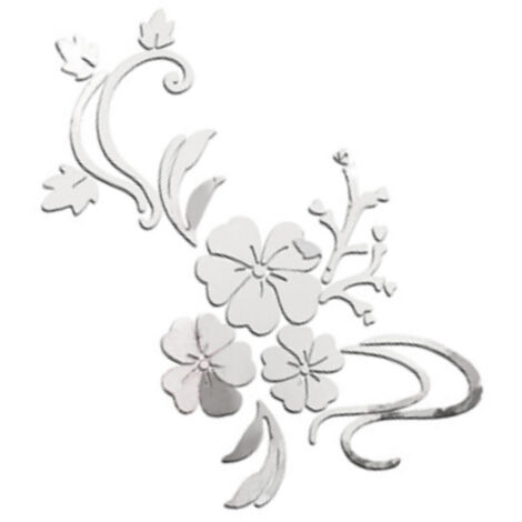 [Adhesivo de pared acrílico con efecto espejo] Adhesivo de pared acrílico 3D decorativo y removible en color plata, 120 x 90 cm, para baño, sala de estar u oficina, 1 unidad