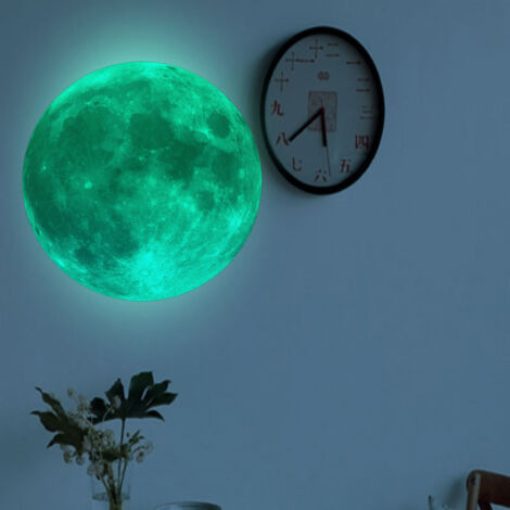 [Adhesivo de pared] + [Adhesivo de luna] + [PVC] + [Adhesivo fosforescente para dormitorio, papel tapiz fosforescente DIY de 22 cm]