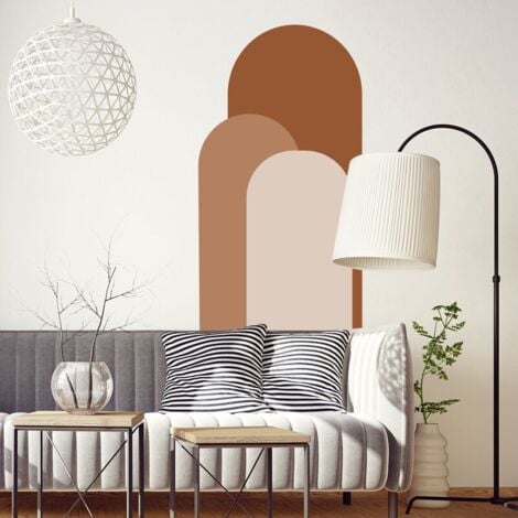 Adhesivo de pared con diseño de arco, despegable y adhesivo, moderno, con lunares, para decoración de pared, murales artísticos, papel tapiz minimalista extraíble para dormitorio.