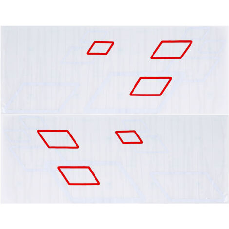 Adhesivo de PVC para carrocería - Adhesivo para puerta lateral - Adhesivo decorativo deportivo 100x38cm - 2 piezas blanco rojo