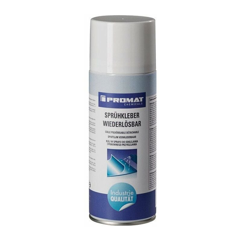 

Adhesivo en aerosol, removible, transparente.Lata de aerosol de 400 ml PROMAT CHEMICALS (Por 12)