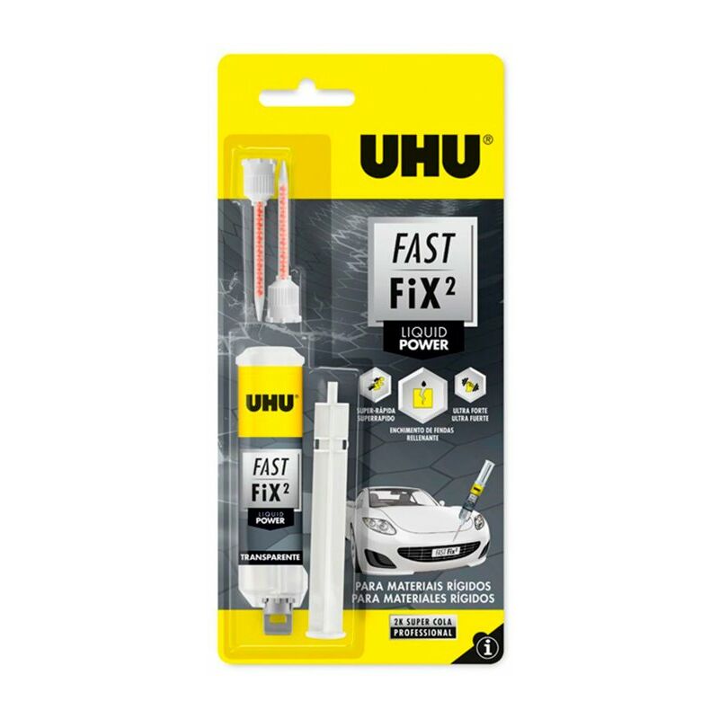 

Pegamento adhesivo líquido bicomponente Fast Fix Power UHU 10gr
