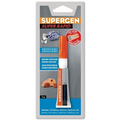 ADHESIVO INSTANTANEO SUPERRAPID TRANSPARENTE EN TUBO 3GR. SUPERGEN 62603-00000-00