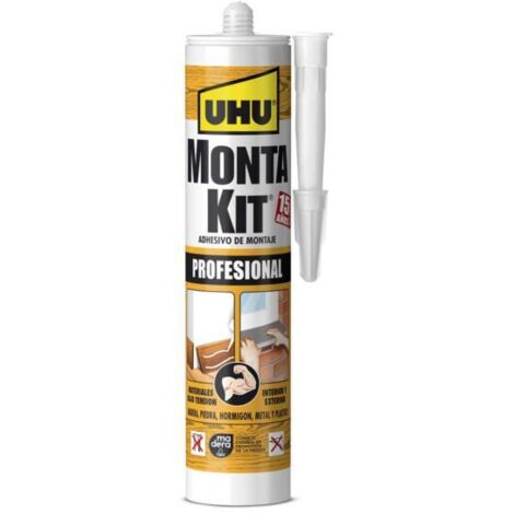 Adhesivo Montaje Profesional 350 Gr Beige Montakit Cartucho Uhu