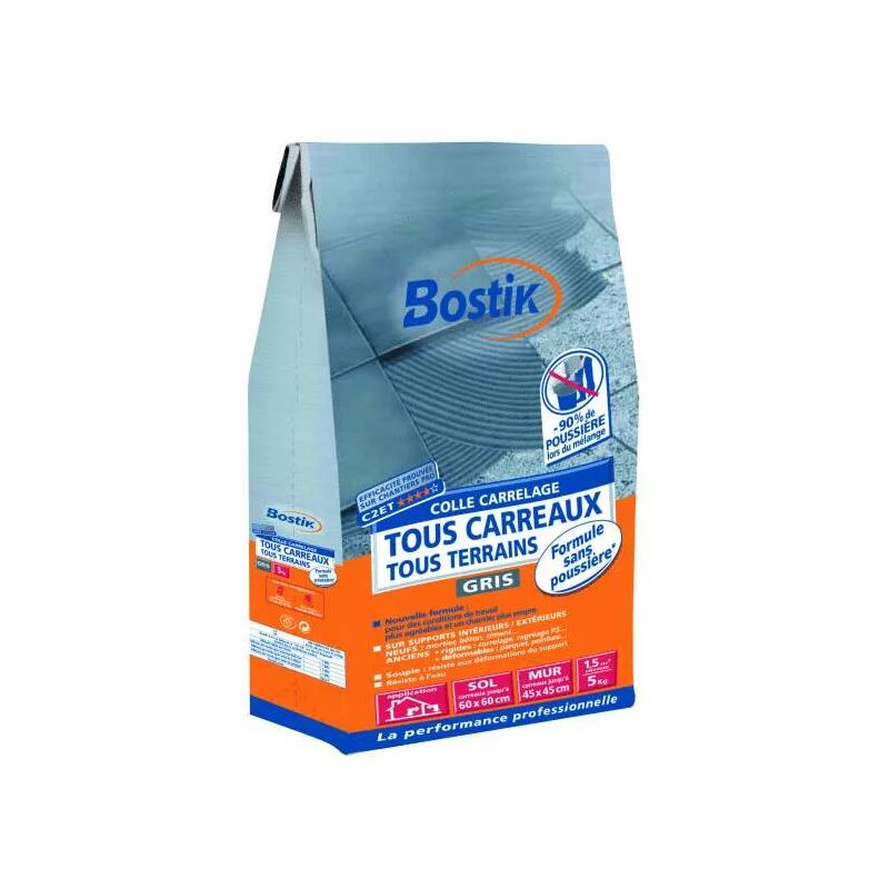 

Adhesivo para baldosas sin polvo, gris, todo terreno, 5 kg