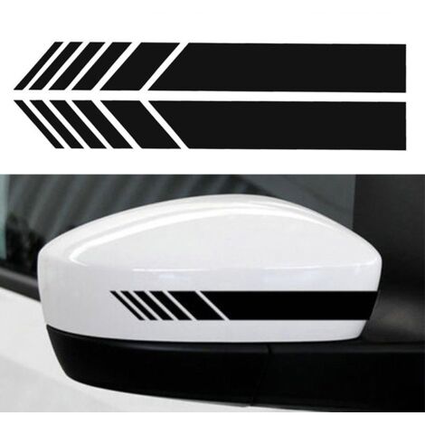 Adhesivo para espejo retrovisor de coche, 14x1,4 cm, con arañazos, paquete de 4 (negro)
