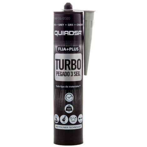 Adhesivo sellador fija+plus turbo 290 ml gris quiadsa