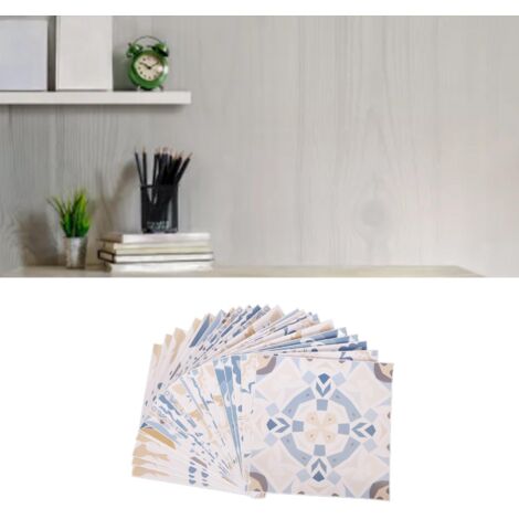 Adhesivos de pared para cocina y baño, 24 piezas, PVC, 15 x 15 cm, impermeables, resistentes a la grasa, estilo vintage, diseño europeo.