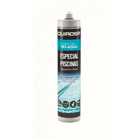 Adhesivos polimero especial piscinas Brik-Cen Ms-Aqua Quiadsa Brik-Cen Ms-Aqua Blanco Cr. de 290 ml.