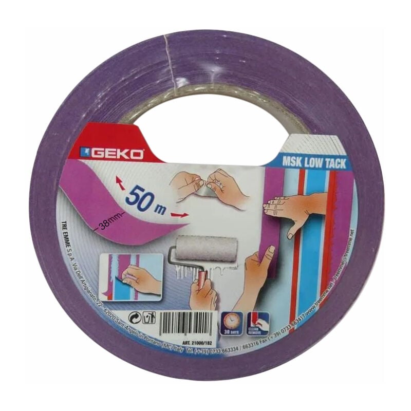 Geko - Adhésif de Masquage Violet Surface Fragile 38mmx50m