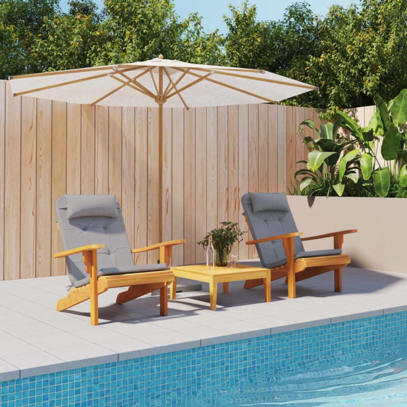 Vidaxl - Coussins de chaise adirondack lot de 2 gris tissu oxford