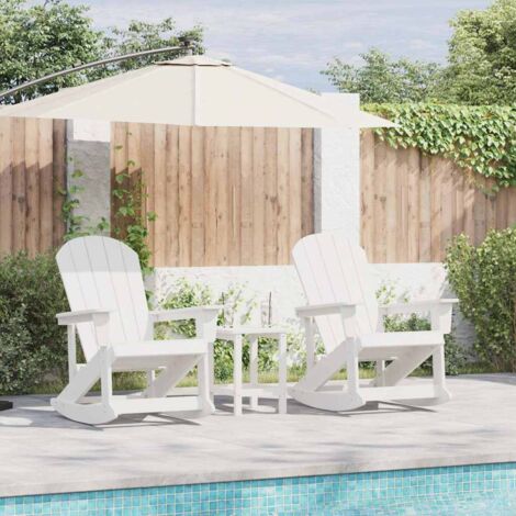 Adirondack Rocking Chairs 2 pcs White HDPE vidaXL