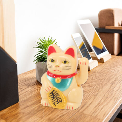 Adivina china, figura de plástico amarillo (5,3 x 4,1 cm), brazo oscilante con panel solar, para decoración del hogar y del coche.