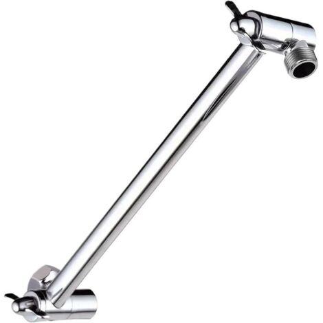 Adjustable 11" shower arm in 304 stainless steel with swivel nut – Practical extension for bathroom