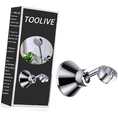 DECKON Adjustable ABS Replacement Hand Shower Rail Head Slider Clamp Holder Bracket, Chrome Plated