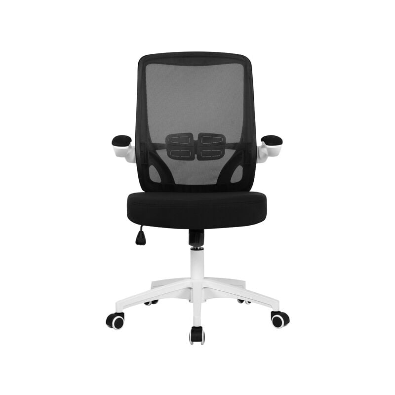 Adjustable Arm Chair Ergonomic Desk Chair Mesh Office Chair Mid Back Study Task Chair With Comfort Breathable Lumbar Support 591787 White