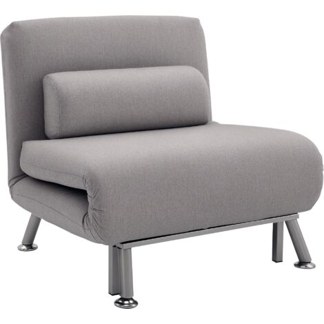 Adjustable Back Futon Sofa Chair - Grey