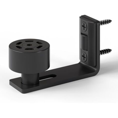 Adjustable Black Floor Guide, Bottom Guide for Sliding Wooden Door, Wall/Door