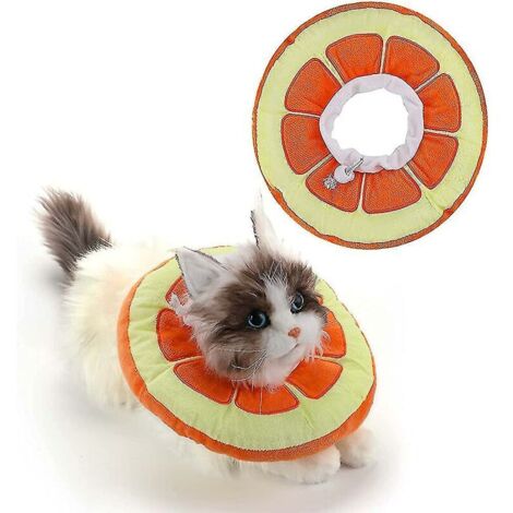 Adjustable Cat Recovery Collar,cat Cone Collar Soft,cat Donut Pillow,cute Orange