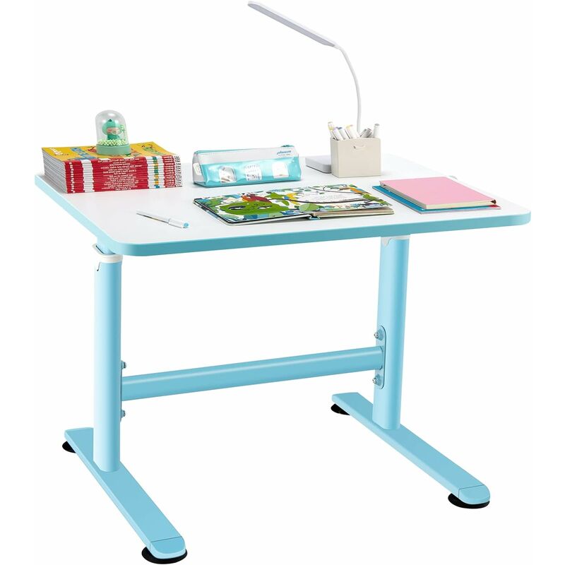 Kids Desk, Height Adjustable Children Study Table with Hand Crank System and Ample Tabletop, Ergonomic Student Desks for 3-10 Years Old Boys & Girls