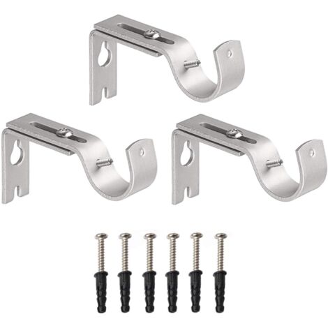 Adjustable Curtain Rod Wall Bracket 3pcs Curtain Rod Brackets
