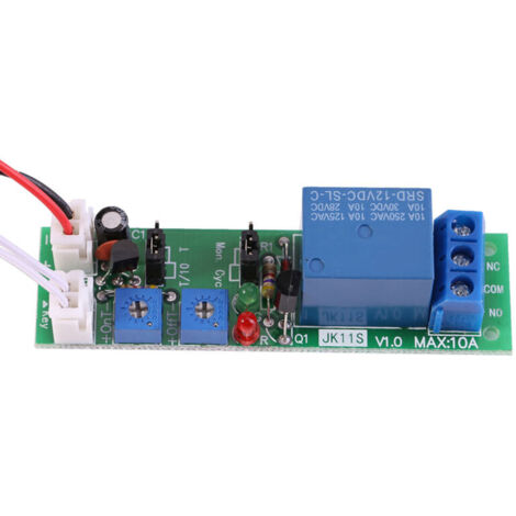 Adjustable Cycle Timer Delay DC 5V 12V 24V On and Off Switch Relay Module Time 6 Types Optional Time Taking 2 Modes Used for (DC 12V.