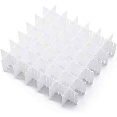 main image of "Adjustable DIY Drawer Organizer with Plastic Storage System Set of 12 (32.4x7cm) White"