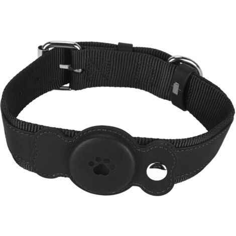 Adjustable Dog Collar Waterproof Lightweight Durable Comfortable Stylish Dog Leather Collar for Pet Dogs Cats Black