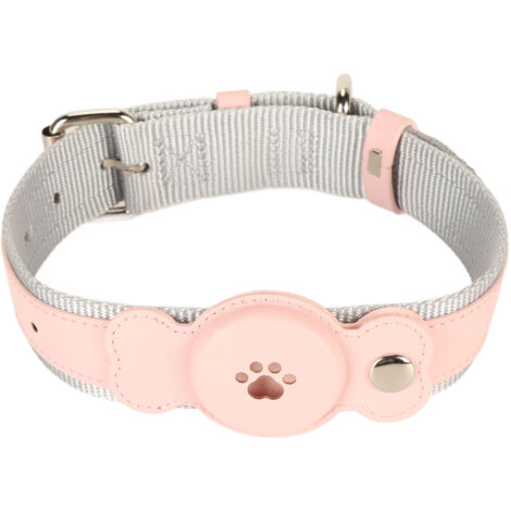Adjustable Dog Collar Waterproof Lightweight Durable Comfortable Stylish Dog Leather Collar for Pet Dogs Cats Pink