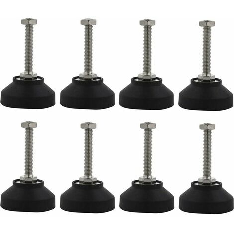 Adjustable Feet Levelers Adjustable Leveling Furniture Guard Adjustment Screw M8 Adjustable Furniture Putting Leveling Feet Screw-in Leveling Foot for Furniture Feet and Machinery Capacity 8 Pieces