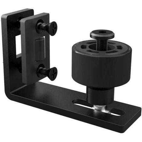 Adjustable floor guide for wall/door bottom of sliding door, black