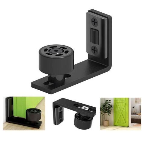 Adjustable Floor Guide, Wall/Door Floor Guide for Wooden Sliding Doors, Black