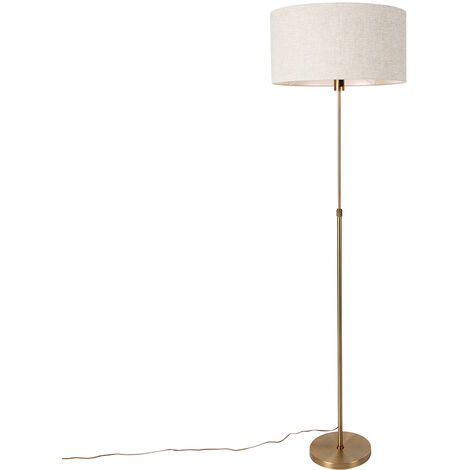 Adjustable Floor Lamp Bronze with Light Grey Lampshade 50 cm - Parte