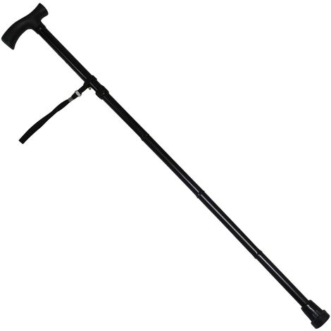 Adjustable Folding Walking Stick Cane &x28Collapsible Ergonomic Handle Hiking&x29