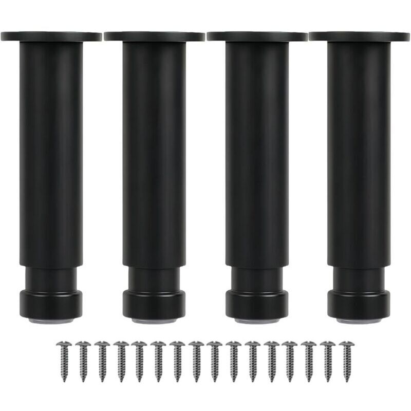Adjustable Furniture Legs in Aluminum Alloy - Adjustable Height, Metal Replacement Legs for Coffee Table, Cabinet, Bathroom, Sofa, Bed - Sturdy and