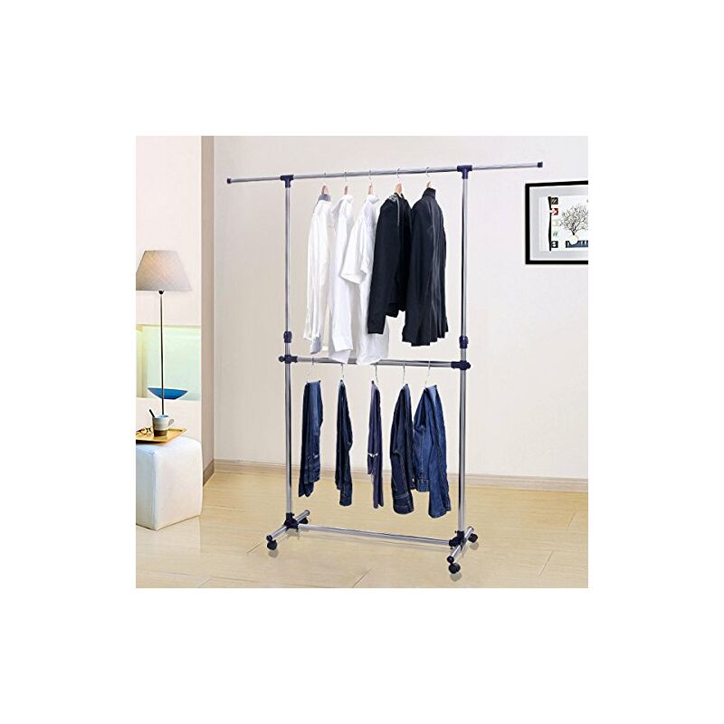 Tidy Rails Songmics Adjustable Garment Rack Clothes Hanging Rail