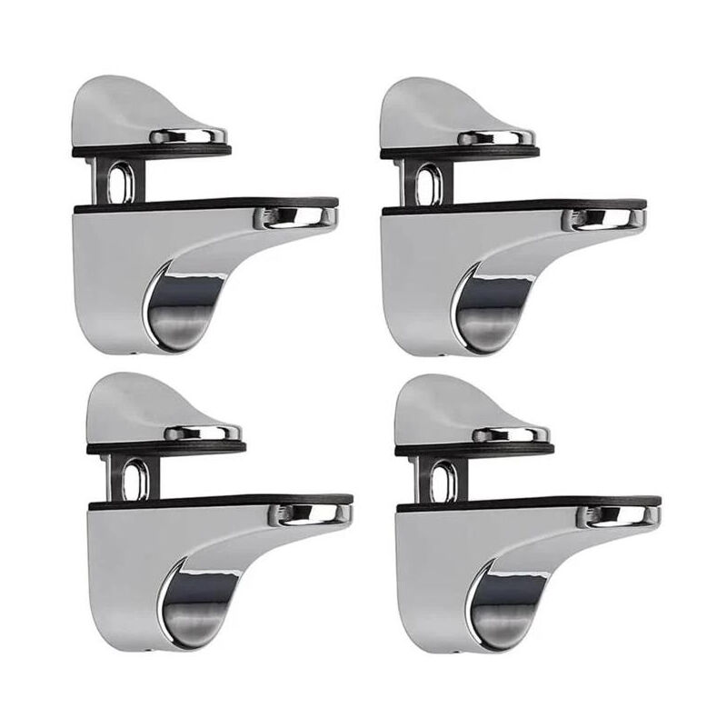 Adjustable Glass Shelf Bracket, 4 Pcs Glass Shelf Support, Wall Mount Glass Clamp, Glass Shelf Bracket, for Glass Shelf