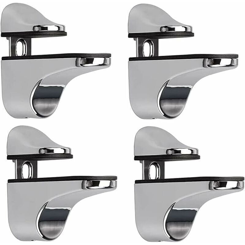 Adjustable Glass Shelf Brackets, 4 Pcs Glass Shelf Supports, Wall Mounted Glass Clamps, Glass Shelf Supports, for Glass Shelves,