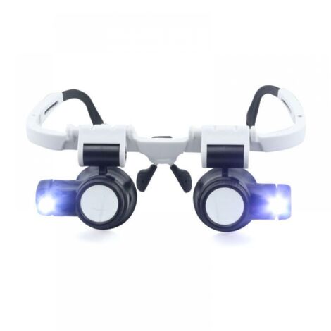 Adjustable Head Mount Magnifying Glass with LED Light 8X 15X 23X Binocular Glasses Hands Free Magnifier for Reading, Magnifying Glass, Watch and Electronic Repair