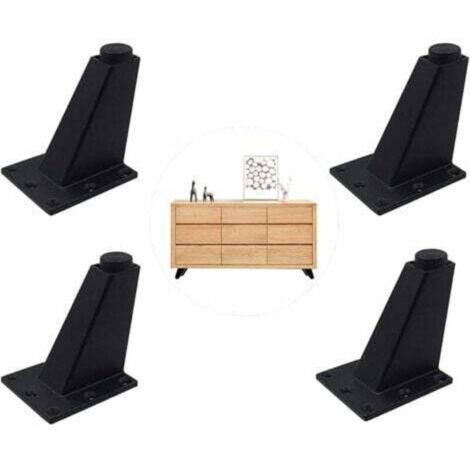 Adjustable legs for kitchen furniture, shelves, bars, TV, desks, tables, aluminum shelves, sofas, tables, armarios and standing, easy to install, color black.