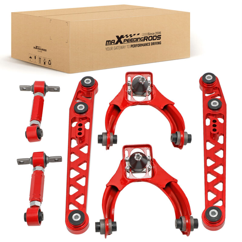 Maxpeedingrods - Adjustable Lower Control Arm + Front & Rear Camber Kit For Honda Civic 1996-00